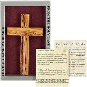 Crucifijo de pared de madera de olivo